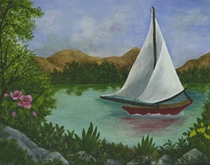 Sailboat Watercolour by M. Mcnamara