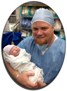 Photo of David and Morgan at hospital Photo of David and Morgan at hospital