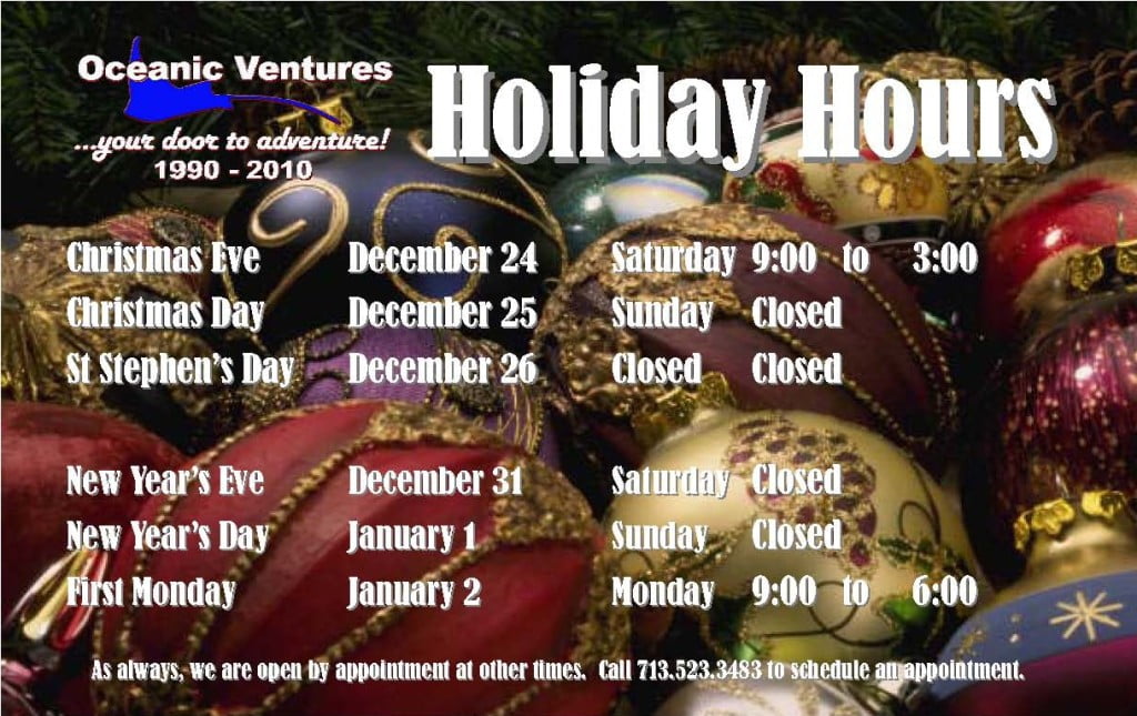 Holiday Hours 2011