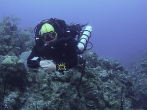 Eric Keibler on a Pathfinder Rebreather in Grand Cayman