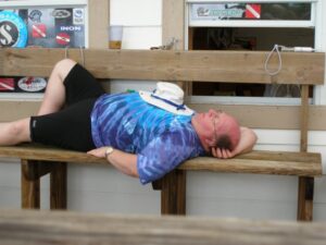 Eric Relaxing before Scuba Diving in Grand Cayman