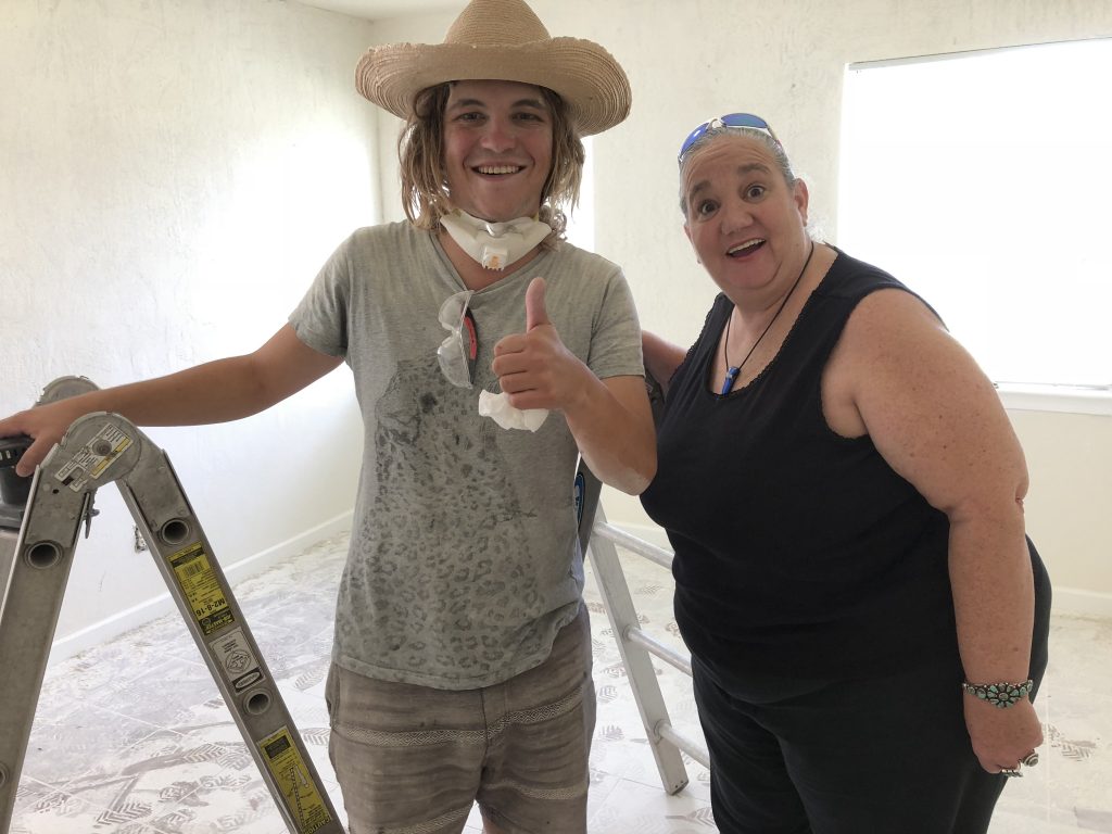 Jens Helping with Sanding During His Visit.